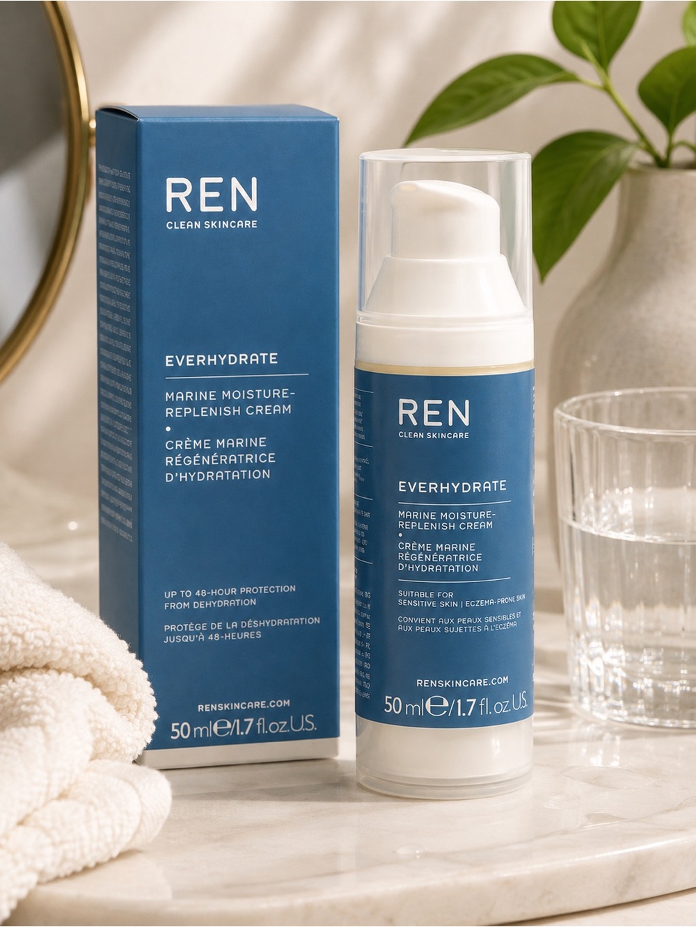 REN Clean Skincare Everhydrate Marine Moisture-Replenish Cream 50ml - BNIB